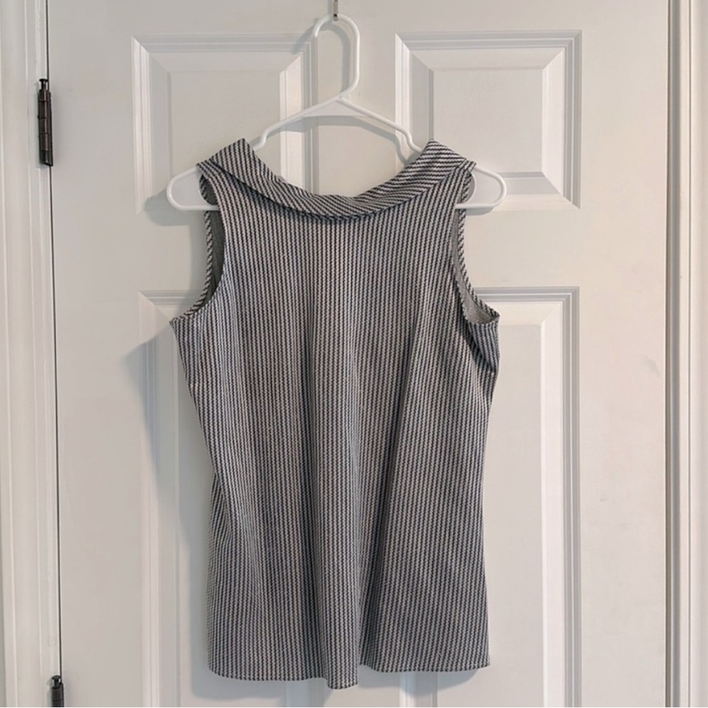 NWOT Etcetera Stripe Jacquard Boat Neck Blouse size S